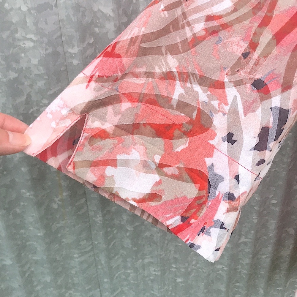 Sag Harbor Women's 2-piece Coral Tank with Patterned Button-up Shirt - Picture 8 of 10